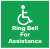 Wheelchair Ring Bell For Assistance Signage