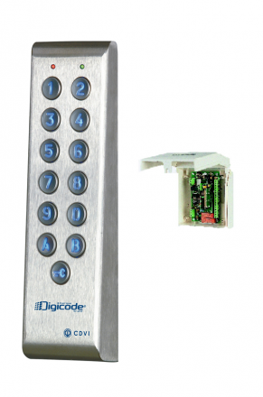Keypad in stainless steel with remote electronics