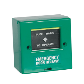 Dual Unit Green Domed Press to Exit and Emergency Door Release