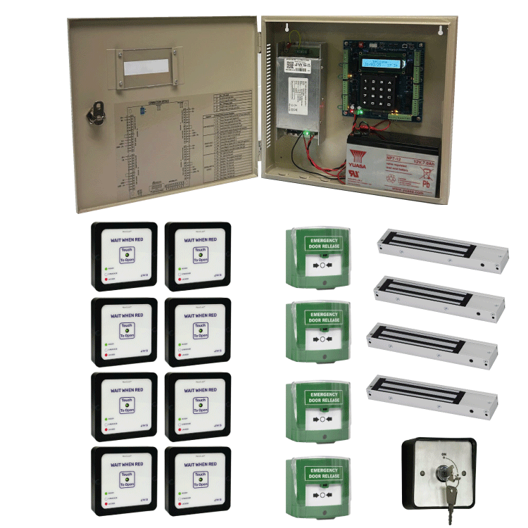 Complete Interlock Kit for 4 Doors Access Control & Automatic Door ...